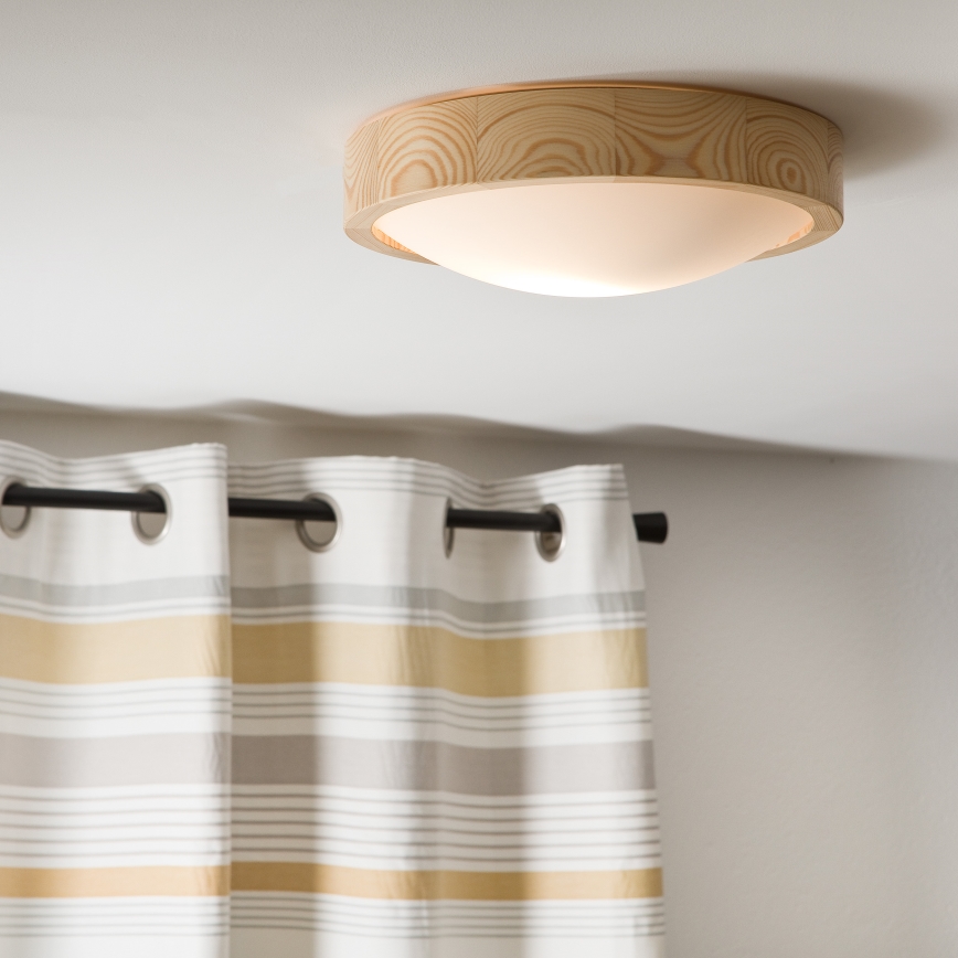 Mennyezeti lámpa NATURAL SLIM 1xE27/60W/230V ø 27 cm fenyő