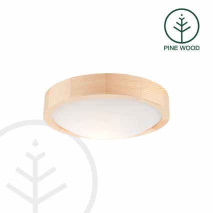 Mennyezeti lámpa NATURAL SLIM 1xE27/60W/230V ø 27 cm fenyő