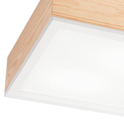 Mennyezeti lámpa NATURAL SQUARE 2xE27/15W/230V 31x31 cm fenyő/fehér