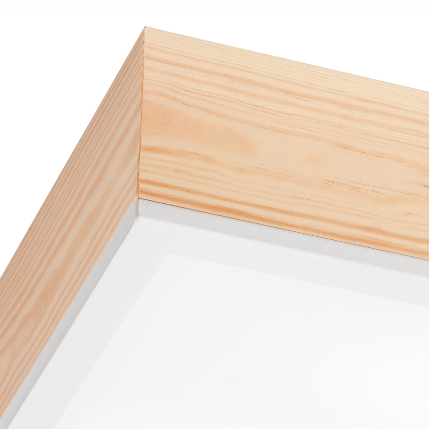 Mennyezeti lámpa NATURAL SQUARE 2xE27/15W/230V 31x31 cm fenyő/fehér