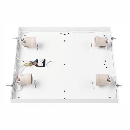Mennyezeti lámpa NATURAL SQUARE 4xE27/15W/230V 39x39 cm fenyő/fehér