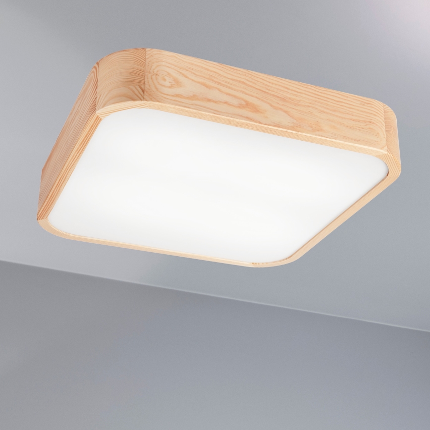 Mennyezeti lámpa NATURAL SQUARE 4xE27/15W/230V 45x45 cm fenyő