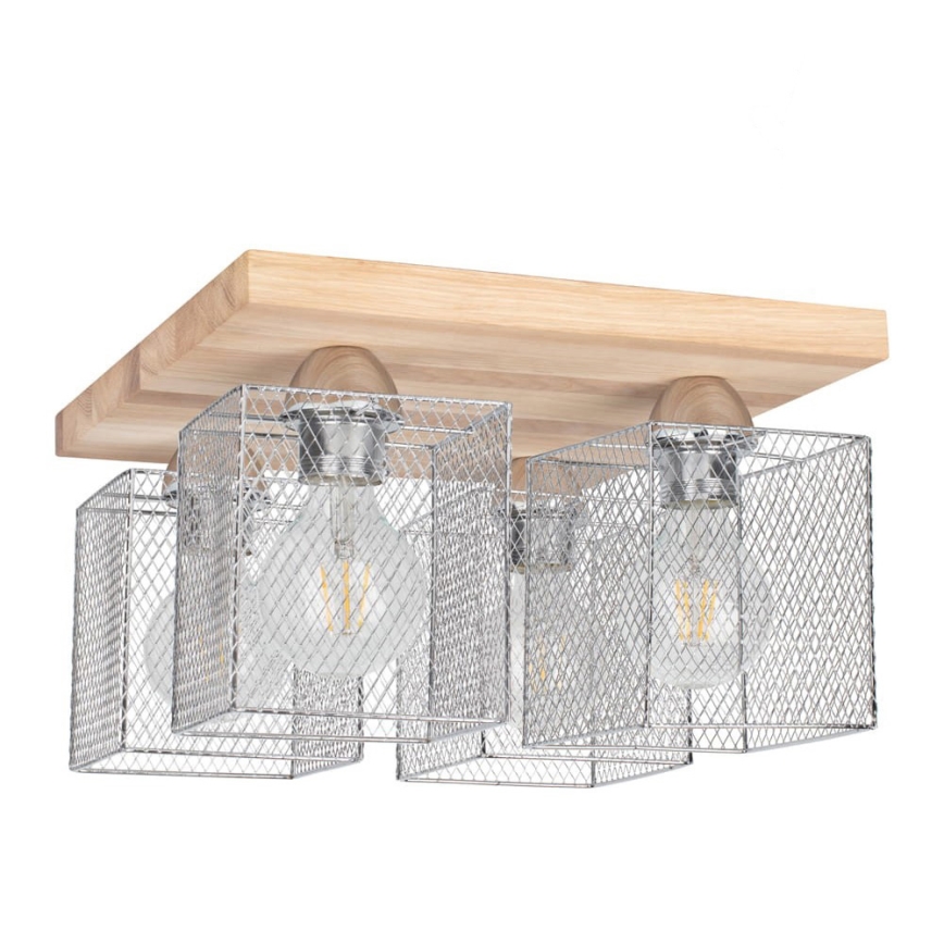 Mennyezeti lámpa NORMAN WOOD 4xE27/25W/230V matt tölgy