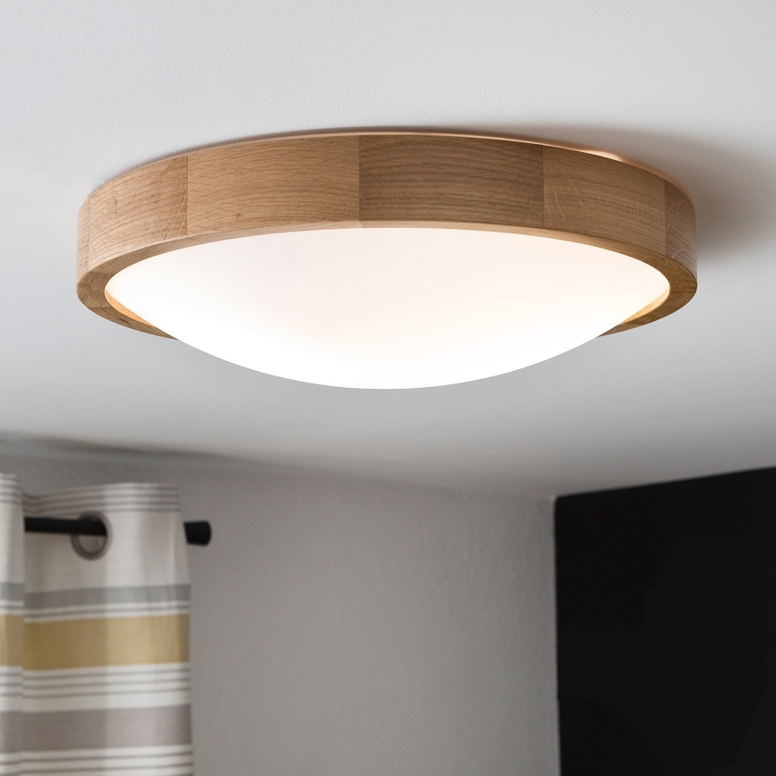 Mennyezeti lámpa OAK SLIM 2xE27/60W/230V tölgy átm. 37 cm