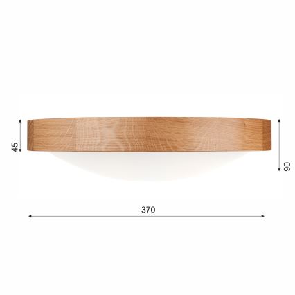 Mennyezeti lámpa OAK SLIM 2xE27/60W/230V tölgy átm. 37 cm