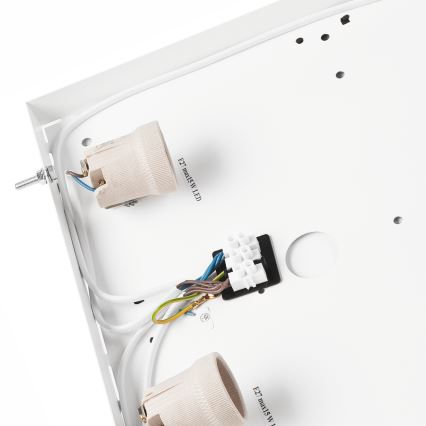 Mennyezeti lámpa OAK SQUARE 4xE27/15W/230V 39x39 cm tölgy/fehér