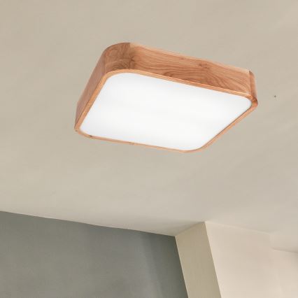 Mennyezeti lámpa OAK SQUARE 4xE27/15W/230V 45x45 cm tölgy