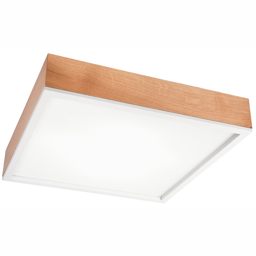 Mennyezeti lámpa OAK SQUARE 4xE27/15W/230V 48x48 cm tölgy/fehér