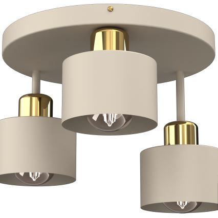 Mennyezeti lámpa PARKLA 3xE27/15W/230V bézs/arany
