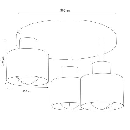Mennyezeti lámpa PARKLA 3xE27/15W/230V bézs/arany