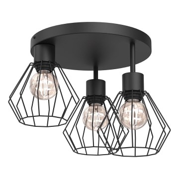 Mennyezeti lámpa PARKLA 3xE27/15W/230V fekete