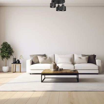 Mennyezeti lámpa PARKLA 3xE27/15W/230V fekete