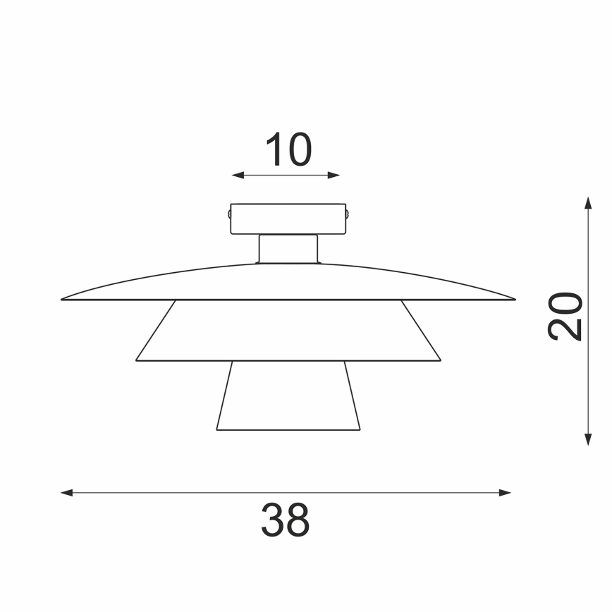 Mennyezeti lámpa PLATO 1xE27/15W/230V, átm. 32 cm, antracit