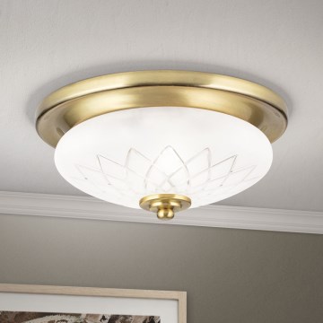 Mennyezeti lámpa PORTO 1xE27/40W/230V átm. 26 cm arany