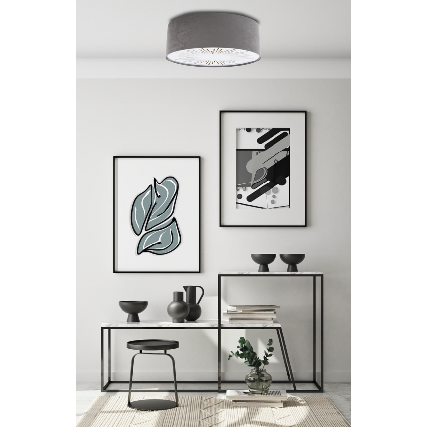 Mennyezeti lámpa RAYS 2xE27/60W/230V átm. 40 cm szürke