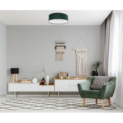 Mennyezeti lámpa RAYS 2xE27/60W/230V átm. 60 cm zöld