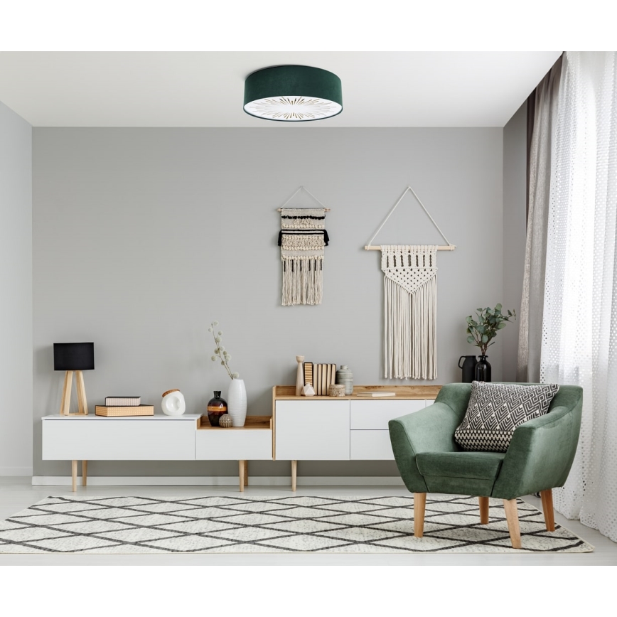 Mennyezeti lámpa RAYS 2xE27/60W/230V átm. 60 cm zöld