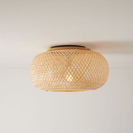 Mennyezeti lámpa SALOMON 1xE27/10W/230V átm. 40 cm bambusz