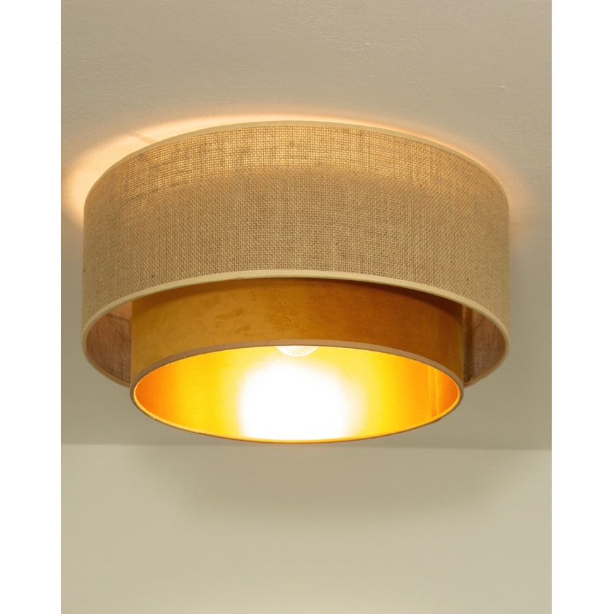 Mennyezeti lámpa SARTA 1xE27/60W/230V átm. 45 cm réz/juta
