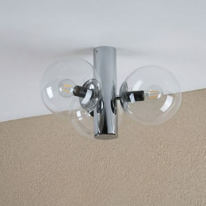 Mennyezeti lámpa SFERIO 3xE14/5W/230V fényes króm/átlátszó