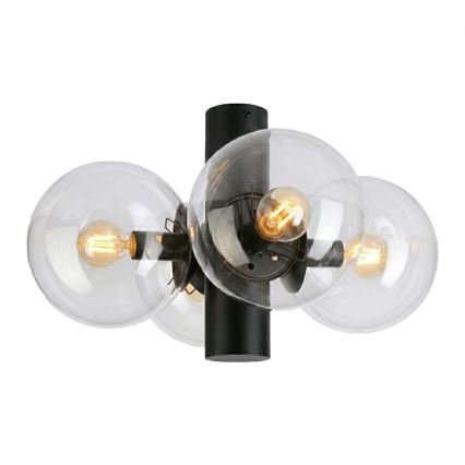 Mennyezeti lámpa SFERIO 4xE14/5W/230V fekete/átlátszó