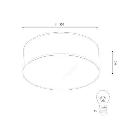 Mennyezeti lámpa SIRJA 1xE27/60W/230V á. 35 cm bézs
