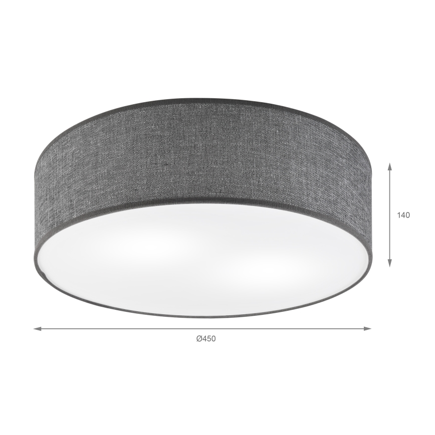 Mennyezeti lámpa SIRJA 2xE27/15W/230V átm. 45 cm szürke