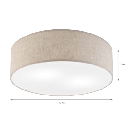 Mennyezeti lámpa SIRJA 2xE27/15W/230V átmérő 45 cm bézs
