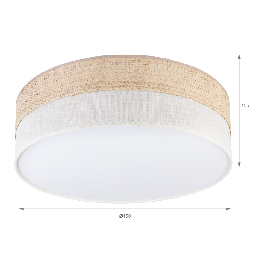 Mennyezeti lámpa SIRJA BOHO 2xE27/15W/230V átm. 45 cm bézs/krém