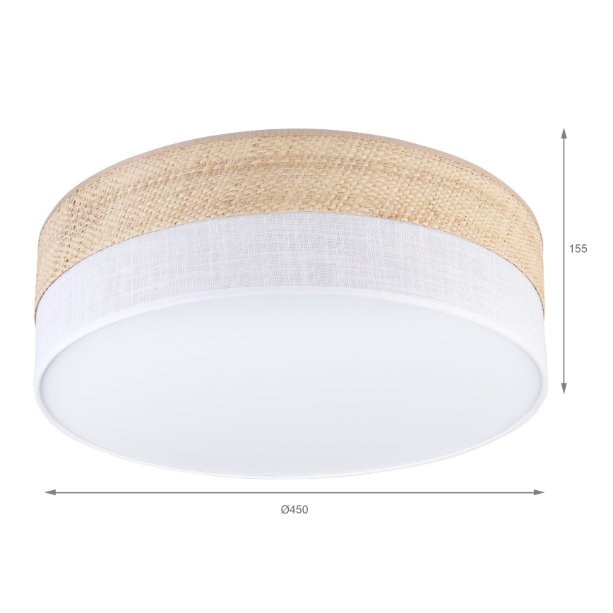 Mennyezeti lámpa SIRJA BOHO 2xE27/15W/230V átmérő 45 cm bézs/fehér