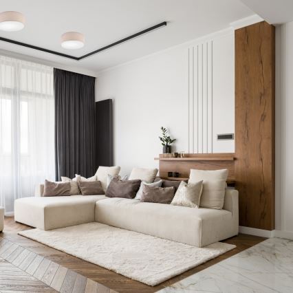 Mennyezeti lámpa SIRJA DOUBLE 2xE27/15W/230V átm. 35 cm bézs