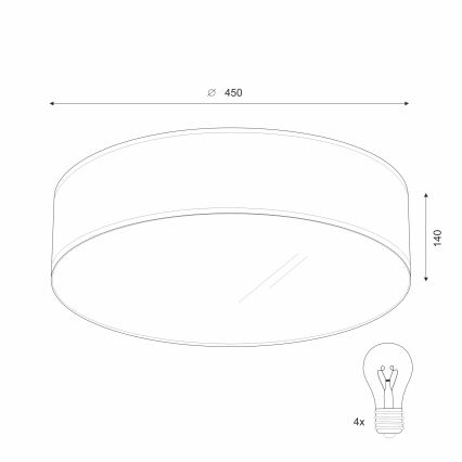 Mennyezeti lámpa SIRJA DOUBLE 4xE27/15W/230V átm. 45 cm krémes