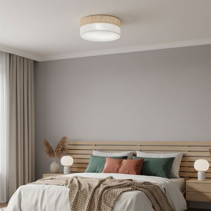 Mennyezeti lámpa SIRJA DOUBLE BOHO 2xE14/15W/230V átm. 35 cm bézs/fehér