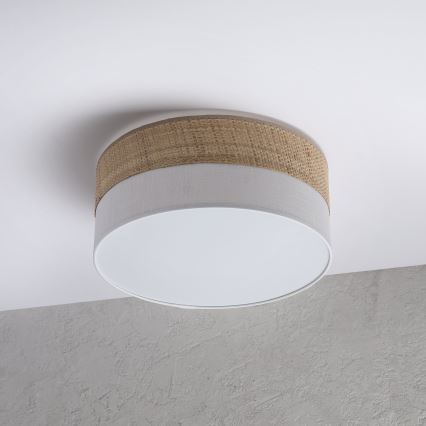 Mennyezeti lámpa SIRJA DOUBLE BOHO 2xE14/15W/230V átm. 35 cm bézs/fehér