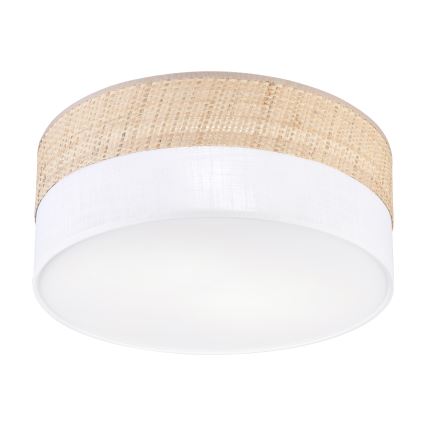 Mennyezeti lámpa SIRJA DOUBLE BOHO 2xE14/15W/230V átm. 35 cm bézs/fehér