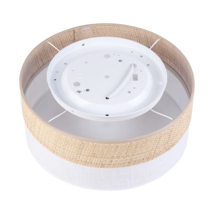 Mennyezeti lámpa SIRJA DOUBLE BOHO 2xE14/15W/230V átm. 35 cm bézs/fehér