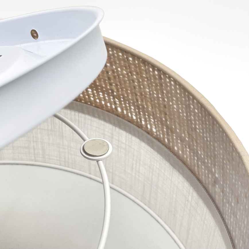 Mennyezeti lámpa SIRJA DOUBLE BOHO 2xE14/15W/230V átm. 35 cm bézs/fehér