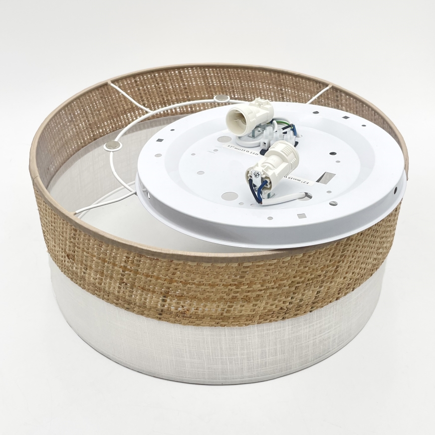 Mennyezeti lámpa SIRJA DOUBLE BOHO 2xE14/15W/230V átm. 35 cm bézs/fehér