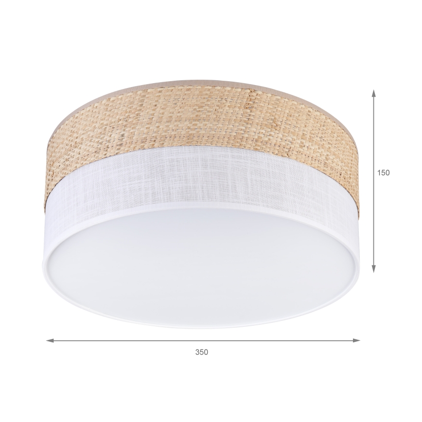 Mennyezeti lámpa SIRJA DOUBLE BOHO 2xE14/15W/230V átm. 35 cm bézs/fehér
