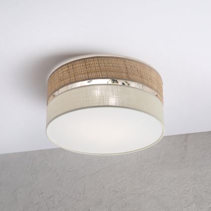Mennyezeti lámpa SIRJA DOUBLE BOHO 2xE14/15W/230V átm. 35 cm bézs/krém