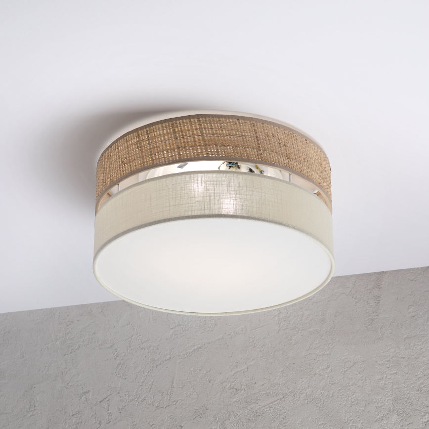 Mennyezeti lámpa SIRJA DOUBLE BOHO 2xE14/15W/230V átm. 35 cm bézs/krém