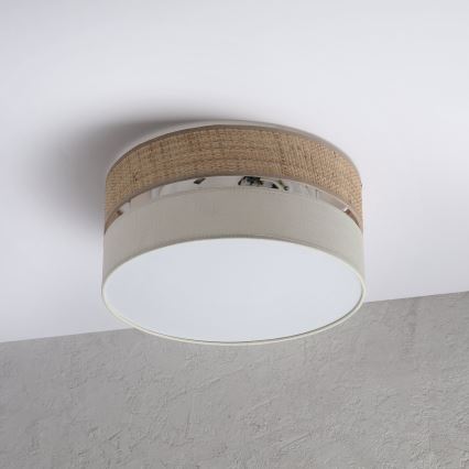 Mennyezeti lámpa SIRJA DOUBLE BOHO 2xE14/15W/230V átm. 35 cm bézs/krém