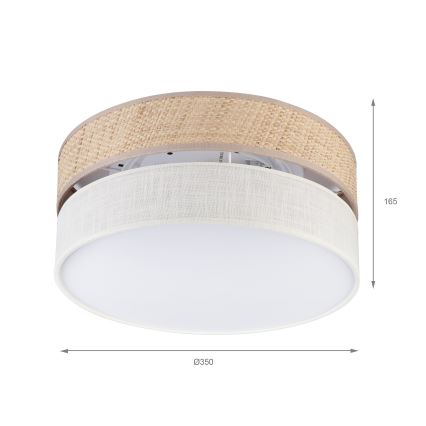 Mennyezeti lámpa SIRJA DOUBLE BOHO 2xE14/15W/230V átm. 35 cm bézs/krém