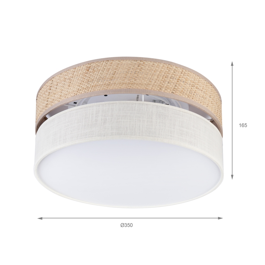 Mennyezeti lámpa SIRJA DOUBLE BOHO 2xE14/15W/230V átm. 35 cm bézs/krém