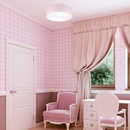 Mennyezeti lámpa SIRJA PASTEL, 2xE27/15W/230V, Ø 45 cm, rózsaszín