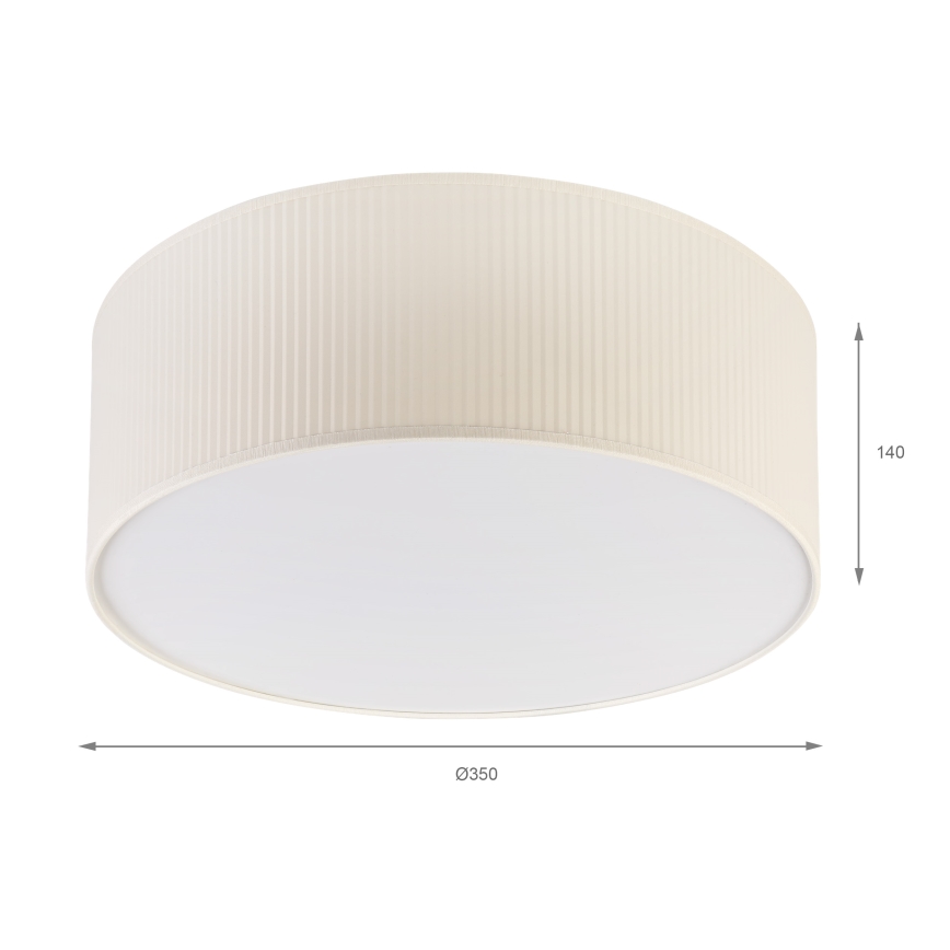 Mennyezeti lámpa SIRJA PLISADO 2xE27/15W/230V Ø 35 cm krémszínű