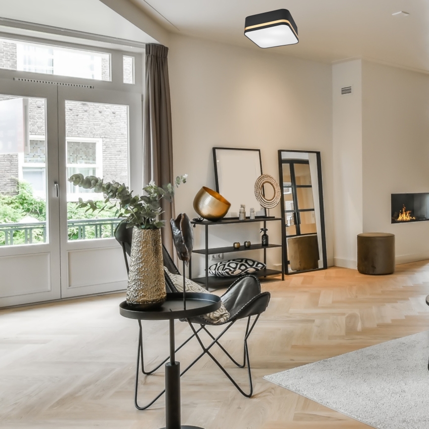 Mennyezeti lámpa SIRJA SQUARE 2xE27/60W/230V 35x35 cm fekete