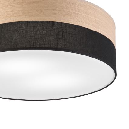 Mennyezeti lámpa SIRJA WOOD 2xE27/15W/230V átm. 45 cm fekete/tölgy