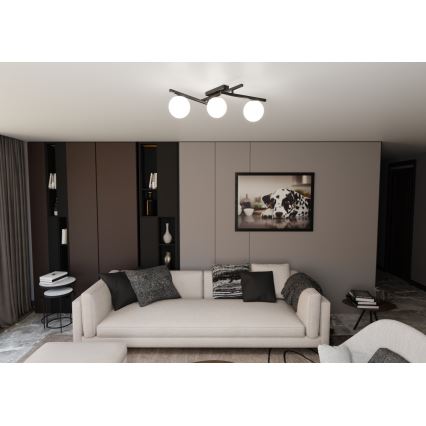 Mennyezeti lámpa SMART 3xE14/10W/230V fekete/fehér