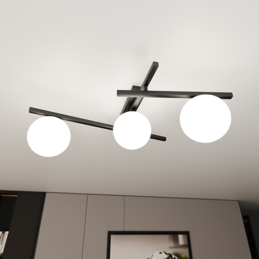 Mennyezeti lámpa SMART 3xE14/10W/230V fekete/fehér